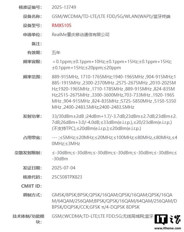 Realme 真我15系列手机正式入网